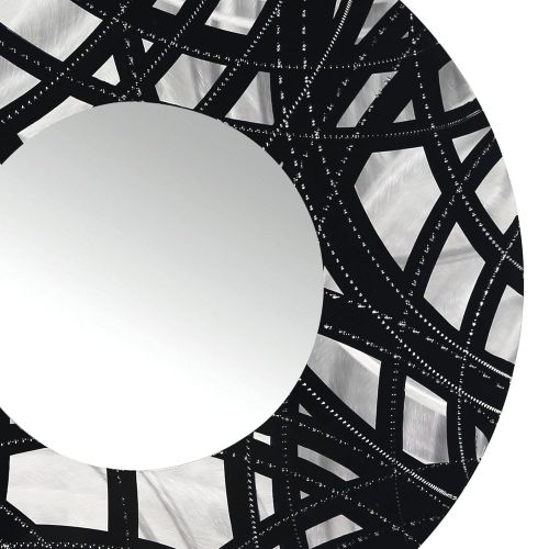  Statements2000 Round Decorative Metal Wall-Mounted Mirror by Jon Allen, Black & Silver, 23 Inch - Mirror108 XXL