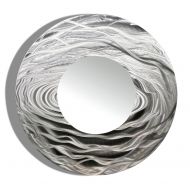 Statements2000 Round Decorative Metal Wall Mounted Mirror by Jon Allen, Silver, 23 - Mirror114