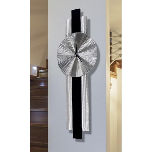  Statements2000 Unique Abstract Hand-Crafted Metal Wall Clock - Modern Contemporary Functional Home Office Decor Art Sculpture - Lunar Flux by Jon Allen