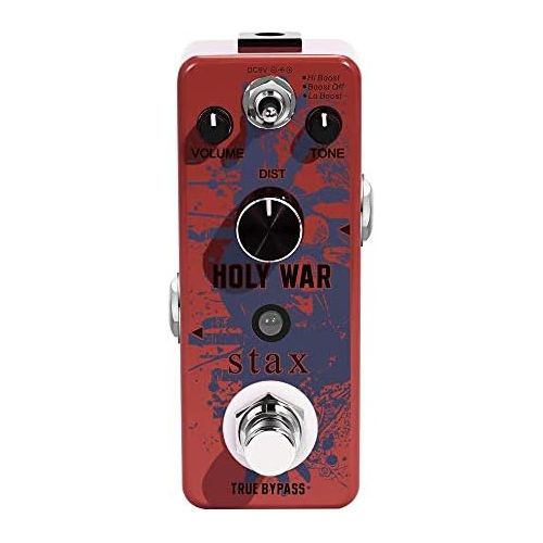  Stax Guitar Holy War Pedal Analog Circuitry Metal Distortion Pedals For Electric Guitar Classic 80s Metal Sound Mini Size With True Bypass