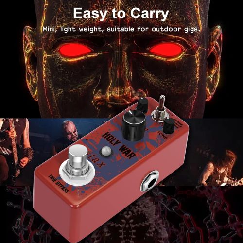  Stax Guitar Holy War Pedal Analog Circuitry Metal Distortion Pedals For Electric Guitar Classic 80s Metal Sound Mini Size With True Bypass