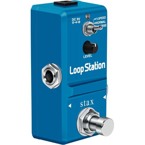  Stax Mini Looper Guitar Pedal Loop Station Pedal Unlimited Overdubs 10 Minutes of Looping, 1/2 time, and Reverse, Built-in 1G SD Card for Memory True Bypass