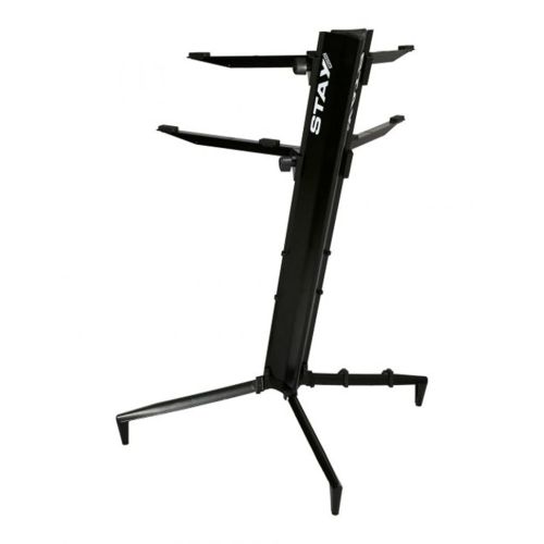  Stay Music Tower Series 46 Double-Tier Keyboard Stand Black (TOWER 1300-02-BK)