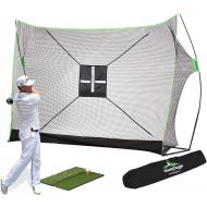 [아마존베스트]SteadyDoggie Golf Net Bundle 4pc - Comprising of Professional Patent Pending Golf Net, Dual-Turf Golf Mat, Chipping Target & Carry Bag - The Right Choice of Golf Nets for Backyard Driving & Gol