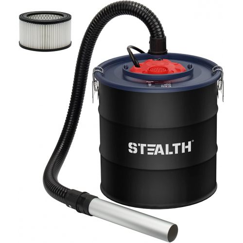  STEALTH 4.8 Gallon Ash Vacuum, Portable Ash Vac with Powerful Suction for Fireplaces, Wood Burning Stoves, Bonfire Pits, Pellet Stoves, Model: EMV05S