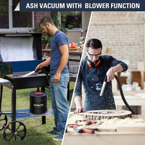  STEALTH 4.8 Gallon Ash Vacuum, Portable Ash Vac with Powerful Suction for Fireplaces, Wood Burning Stoves, Bonfire Pits, Pellet Stoves, Model: EMV05S