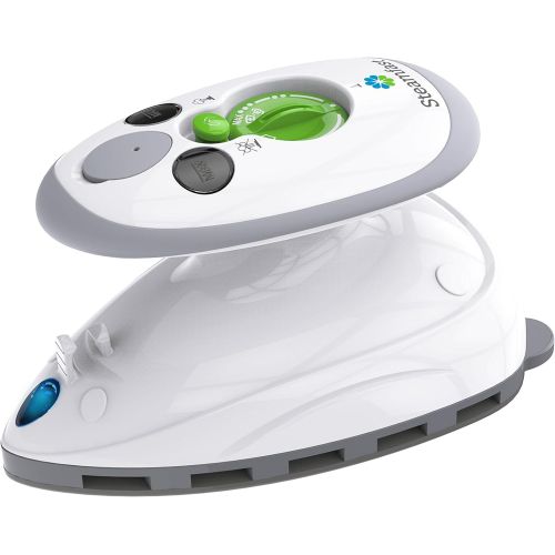  [아마존베스트]Steamfast SF-717 Mini Steam Iron with Dual Voltage Travel Bag, Non-Stick Soleplate, Anti-Slip Handle, Rapid Heating, 420W Power, White