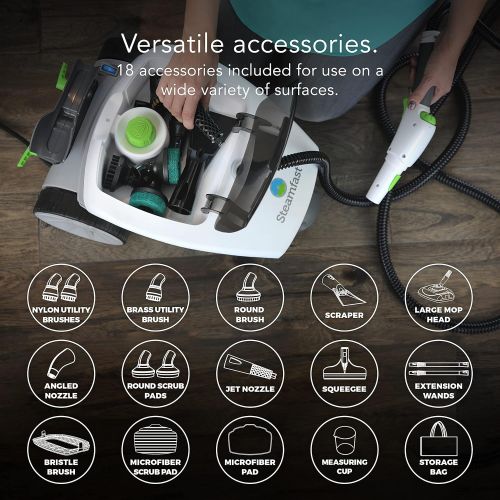  [아마존베스트]Steamfast SF-375 Deluxe Canister Cleaner with 18 Accessories, Continuous Steam Trigger, and Onboard Storage