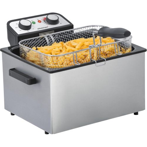  Steba DF 300 Edelstahl Fritteuse, 5 Liter, Profi-Heizsystem Kaltzonenprinzip