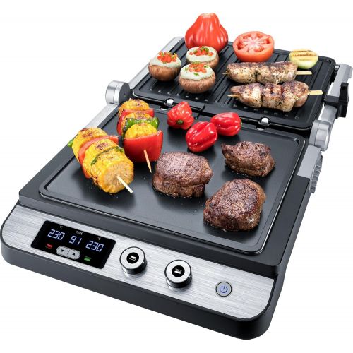  Steba FG 120 Optimaler Grill Tisch Elektro 1800 W Schwarz, Edelstahl  Grill (1800 W, Grill, Elektro, 27 x 24 mm, Tisch, schwarz, Edelstahl)