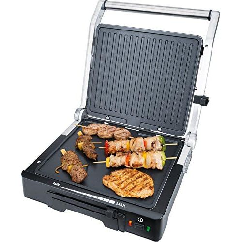  Steba Kontaktgrill (Cool-Touch-Grill) FG 70, stufenlose Temperaturregelung, herausnehmbare antihaftbeschichteten Grillplatten, Fettredutkion dank automatischen Fettablauf, 1800 Wat