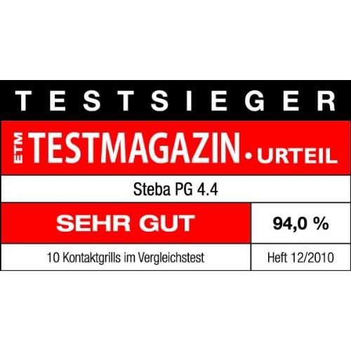  Steba PG 4.4 Kontaktgrill, Made in Germany, Selbstjustierendes 3D“- Scharnier, vielseitig einsetzbar: Kontaktgrillen, UEberbacken, BBQ-Grillen