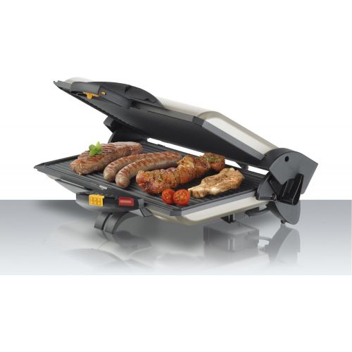  Steba PG 4.4 Kontaktgrill, Made in Germany, Selbstjustierendes 3D“- Scharnier, vielseitig einsetzbar: Kontaktgrillen, UEberbacken, BBQ-Grillen