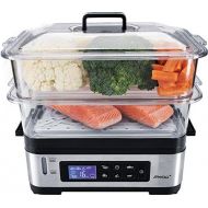 [아마존베스트]Steba DG 2 Electronic Steamer, Variable Cooking Capacity (3 - 6 Litres) BPA Free with Travel Insert LCD Display with 5 Automatic Programmes, 30 Min Timer with Beep and End Shut Off