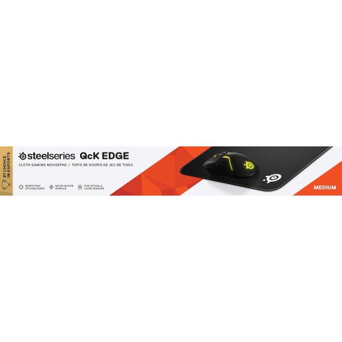  SteelSeries QcK Edge - Cloth Gaming Mouse Pad - stitched Edge to prevent wear - optimized for Gaming sensors - size M