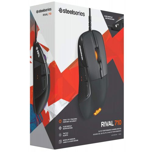  SteelSeries Rival 710 Gaming Mouse - 16,000 CPI TrueMove3 Optical Sensor - OLED Display - Tactile Alerts - RGB Lighting