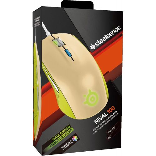  SteelSeries Rival 100, Optical Gaming Mouse - Gaia Green