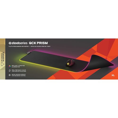  SteelSeries QcK Gaming Surface - XL RGB Prism Cloth Optimized For Gaming Sensors