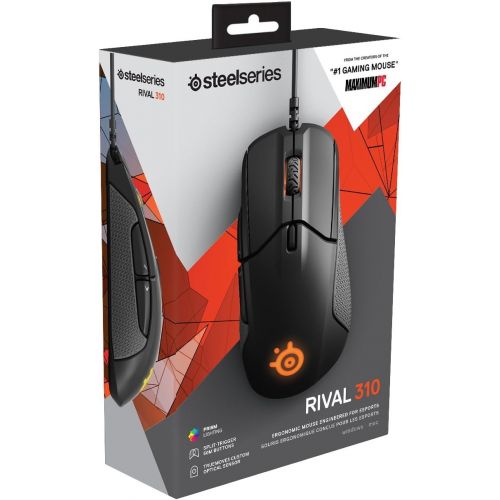  SteelSeries Rival 310 Gaming Mouse - 12,000 CPI TrueMove3 Optical Sensor - Split-Trigger Buttons - RGB Lighting