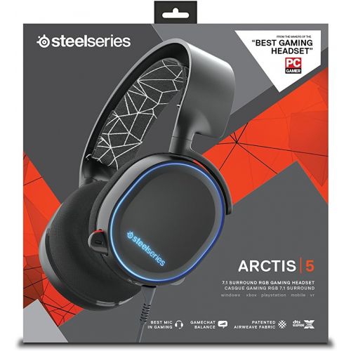  SteelSeries Arctis 5 RGB Illuminated Gaming Headset - Black (Discontinued by Manufacturer)