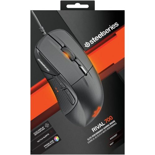  SteelSeries Rival 700 Gaming Mouse - 16,000 CPI Optical Sensor - OLED Display - Tactile Alerts - RGB Lighting