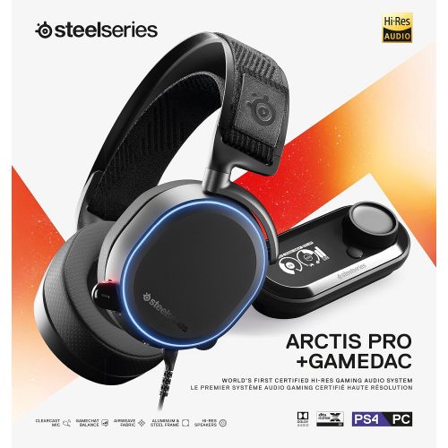  [아마존베스트]SteelSeries Arctis Pro + GameDAC Wired Gaming Headset - Certified Hi-Res Audio - Dedicated DAC and Amp - for PS4 and PC - Black