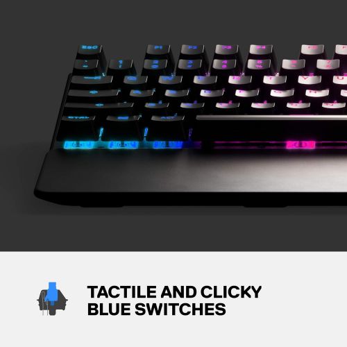  [아마존베스트]SteelSeries Apex 7 TKL Compact Mechanical Gaming Keyboard  OLED Smart Display  USB Passthrough and Media Controls  Tactile and Clicky  RGB Backlit (Blue Switch)