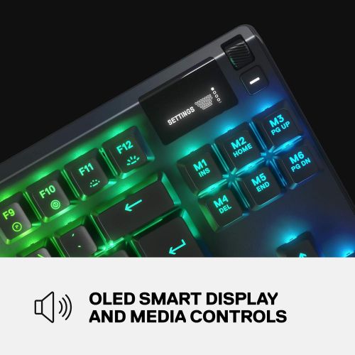  [아마존베스트]SteelSeries Apex 7 TKL Compact Mechanical Gaming Keyboard  OLED Smart Display  USB Passthrough and Media Controls  Tactile and Clicky  RGB Backlit (Blue Switch)