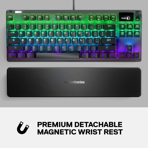  [아마존베스트]SteelSeries Apex 7 TKL Compact Mechanical Gaming Keyboard  OLED Smart Display  USB Passthrough and Media Controls  Tactile and Clicky  RGB Backlit (Blue Switch)