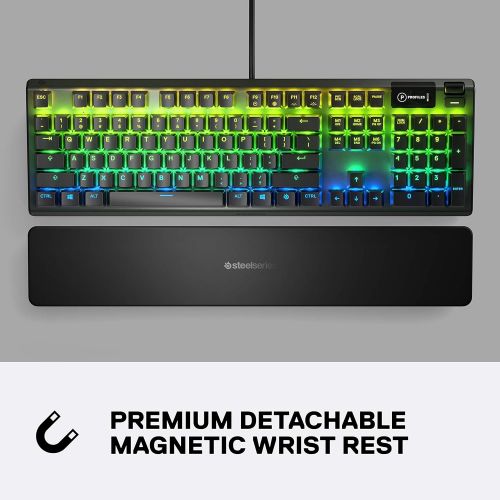  [아마존베스트]SteelSeriesApex5Hybrid Mechanical Gaming Keyboard  Per-Key RGB Illumination  Aircraft Grade Aluminum Alloy Frame  OLED Smart Display (Hybrid Blue Switch)