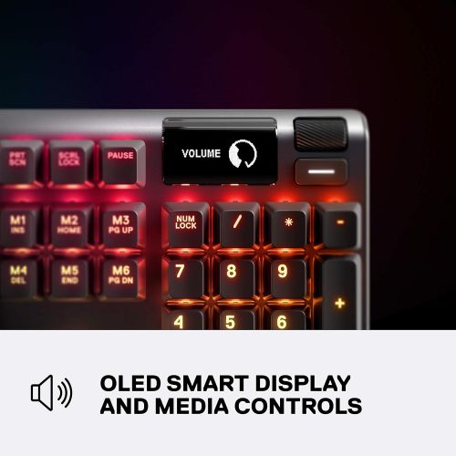 [아마존베스트]SteelSeriesApex5Hybrid Mechanical Gaming Keyboard  Per-Key RGB Illumination  Aircraft Grade Aluminum Alloy Frame  OLED Smart Display (Hybrid Blue Switch)