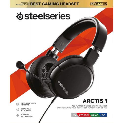  [아마존베스트]SteelSeries Arctis 1 Wired Gaming Headset  Detachable Clearcast Microphone  Lightweight Steel-Reinforced Headband  for PC, PS4, Xbox, Nintendo Switch and Lite, Mobile