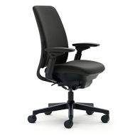 Steelcase Amia Task Chair: Adjustable Back Tension - LiveLumbar Support - Seat Slider - 4 Way Adjustable Arms - Black Frame/Black Fabric