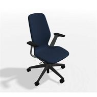 Steelcase SILQ Office Desk Chair Merle Dark Frame Cogent Connect Blueprint Fabric 5S93 with Hubless Casters Wheels