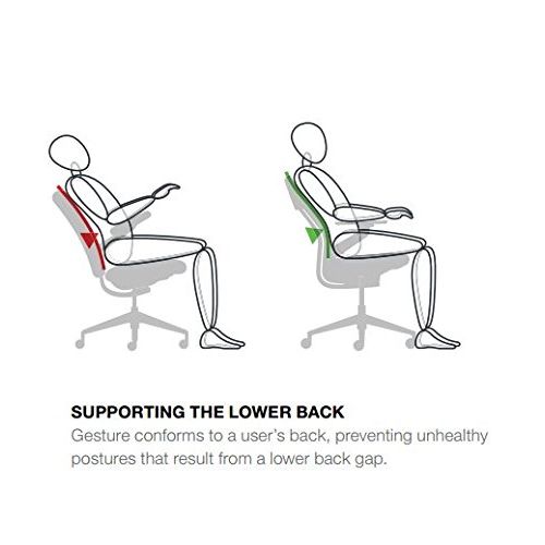  Steelcase Gesture Task Chair: Shell Back - Platinum Metallic Frame/Base/Seagull Accent - Standard Carpet Casters