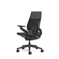 Steelcase Gesture Office Chair - Cogent: Connect Graphite Fabric, Medium Seat Height, Wrapped Back, Dark on Dark Frame