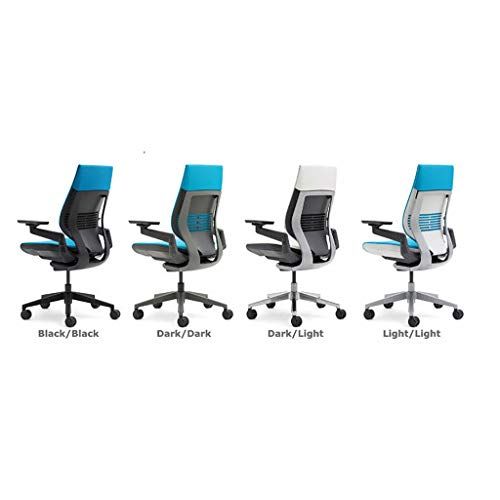  Steelcase Gesture Office Chair - Cogent: Connect Graphite Fabric, Medium Seat Height, Wrapped Back, Dark on Dark Frame