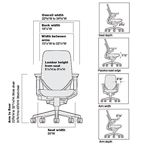  Steelcase Gesture Office Chair - Cogent: Connect Graphite Fabric, Medium Seat Height, Wrapped Back, Dark on Dark Frame