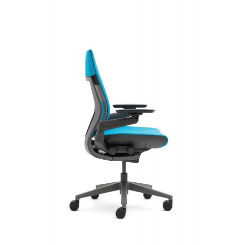  Steelcase Gesture Office Chair - Cogent: Connect Graphite Fabric, Medium Seat Height, Wrapped Back, Dark on Dark Frame