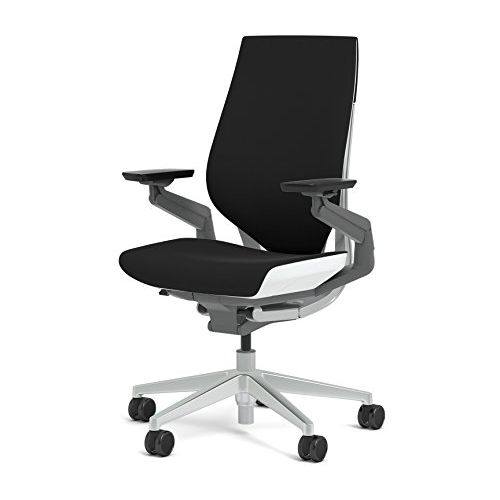  Steelcase Gesture Office Chair, frame=Light/Light, fabric=Cogent: Connect Graphite, back=Wrapped Fabric, seat adjustment=High Range, base=Polished Aluminum, with Lumbar Support