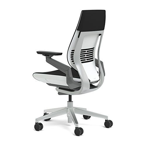  Steelcase Gesture Office Chair, frame=Light/Light, fabric=Cogent: Connect Graphite, back=Wrapped Fabric, seat adjustment=High Range, base=Polished Aluminum, with Lumbar Support