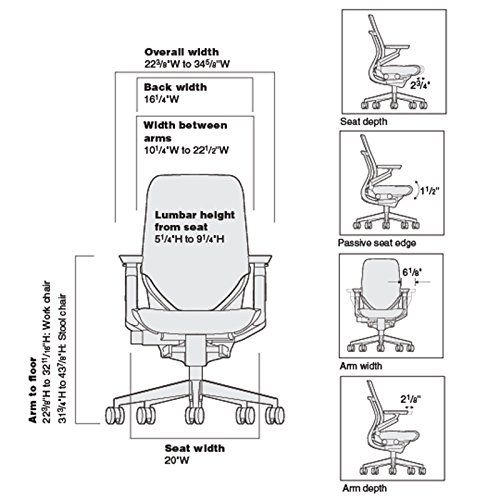  Steelcase Gesture Office Chair - Cogent: Connect Licorice Fabric, Medium Seat Height, Shell Back, Dark on Dark Frame