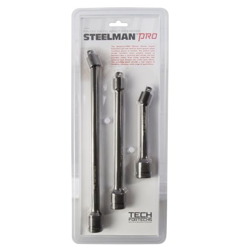  Steelman Pro 79989 1/2-Inch Drive, 3/8-Inch Pinless Swivel Impact Extension 3-Piece Set; 6-Inch, 9-Inch, 12-Inch