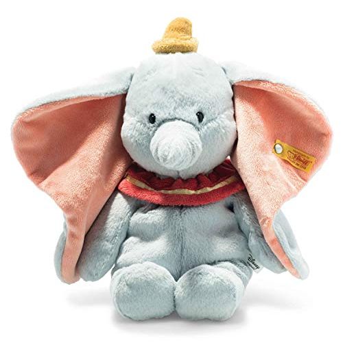  Steiff Disney Soft Cuddly Friends Dumbo 12, Premium Stuffed Animal, Light Blue Lightblue