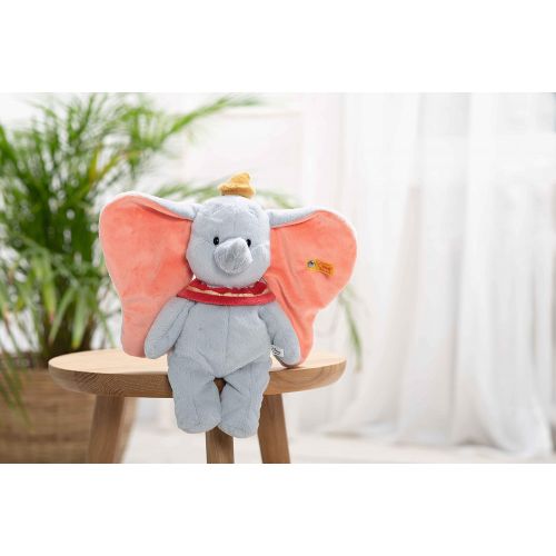  Steiff Disney Soft Cuddly Friends Dumbo 12, Premium Stuffed Animal, Light Blue Lightblue