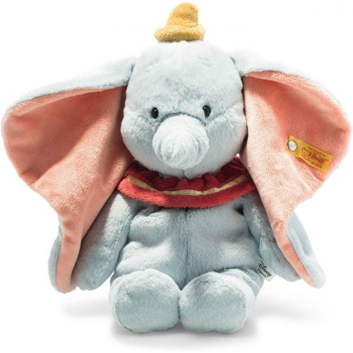  Steiff Disney Soft Cuddly Friends Dumbo 12, Premium Stuffed Animal, Light Blue Lightblue