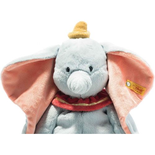  Steiff Disney Soft Cuddly Friends Dumbo 12, Premium Stuffed Animal, Light Blue Lightblue