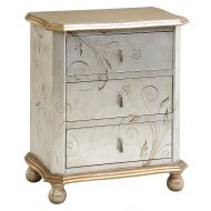 Stein World 64702 One Three Drawer Accent Chest in a Silver and Gold Finish, 18.5 by 15.25 by 25.5-Inch