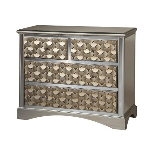  Stein World Furniture Savona Mirrored Chest, Gold/Silver