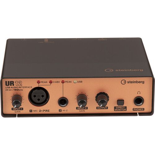  Steinberg UR12 Desktop 2x2 USB Audio Interface (Black/Copper)